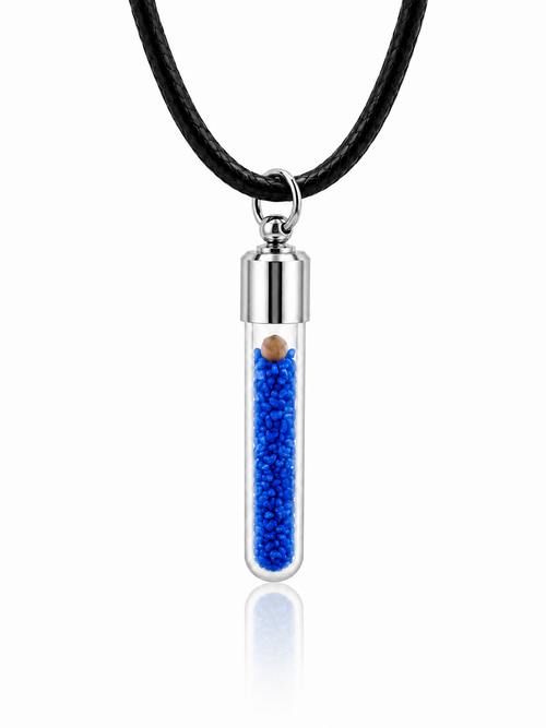 Mustard Seed Necklace With Blue Sand - Mustard Seed Necklaces