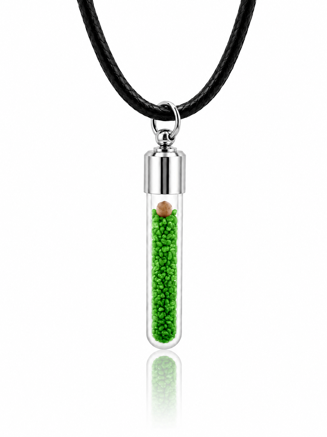 Mustard Seed Necklace With Green Sand