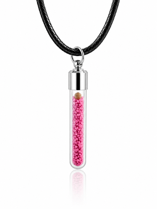 Mustard Seed Necklace With Pink Sand - Mustard Seed Necklaces