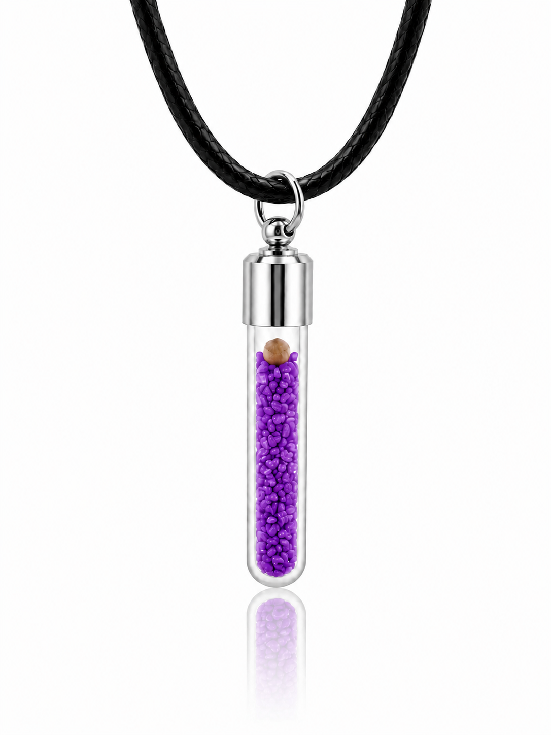 Mustard Seed Necklace With Purple Sand