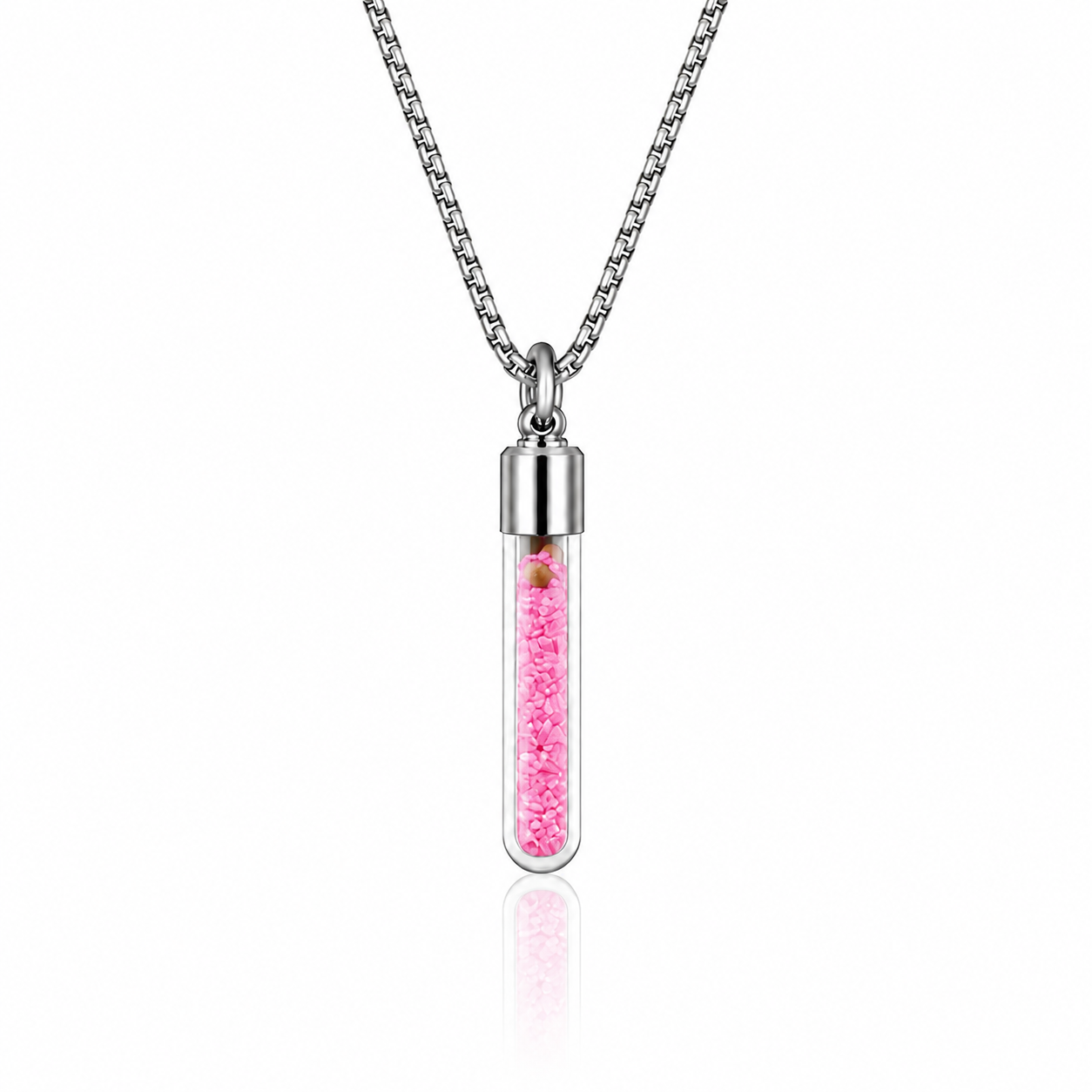 Pink Sand Mustard Seed Chain Necklace - Mustard Seed Necklaces
