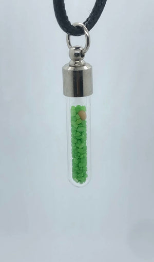 Mustard Seed Necklace With Green Sand - Mustard Seed Necklaces